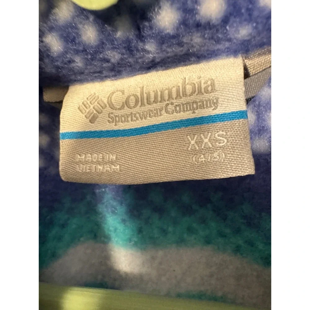 Columbia Kids Blue Purple Striped Full Zip Fleece Jacket XXS 4/5 XG6004